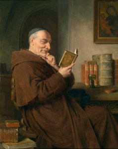 ワイングラスで修道士を読む 作： Eduard von Grutzner